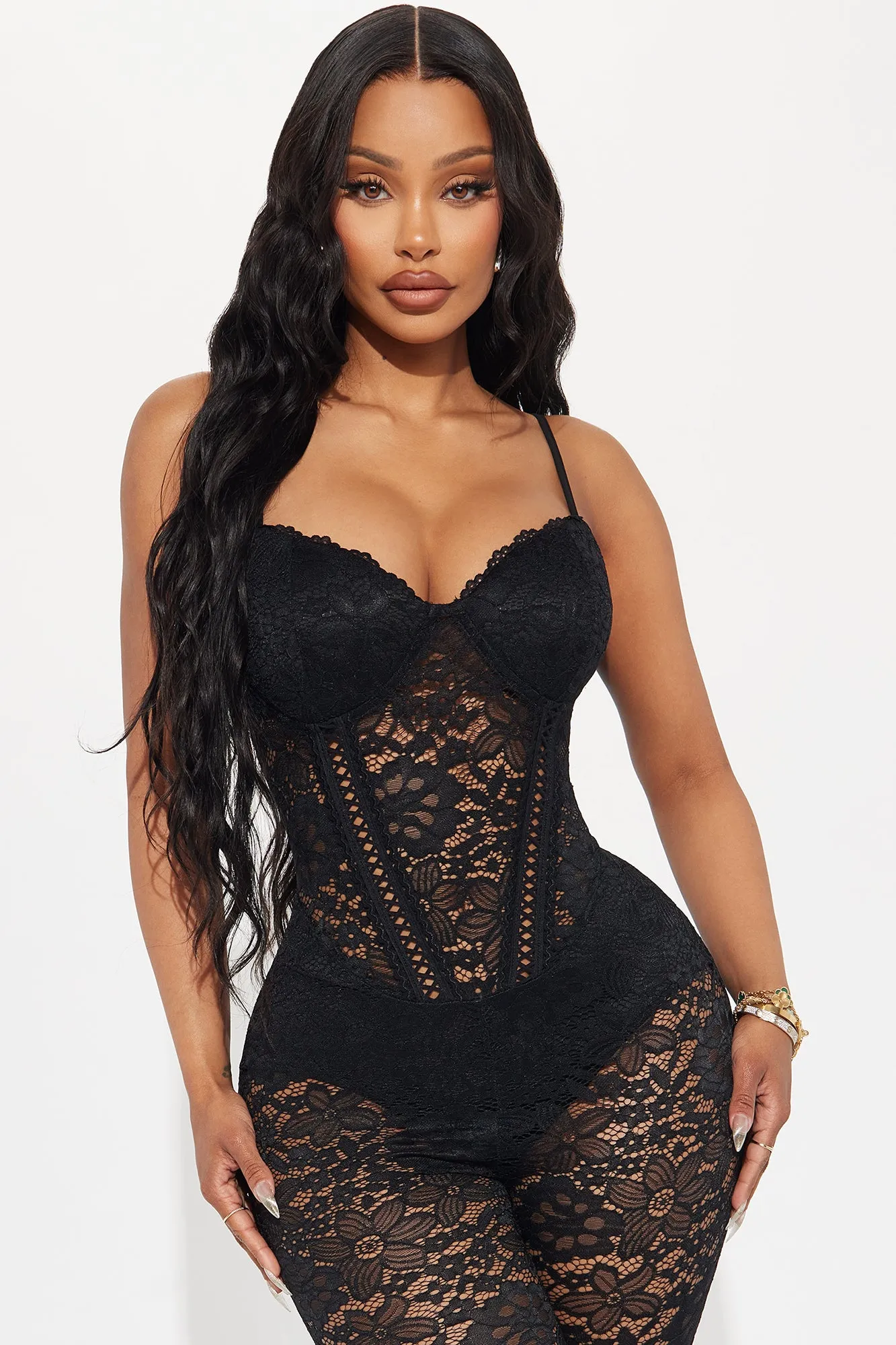 My Love Affair Lace Jumpsuit - Black