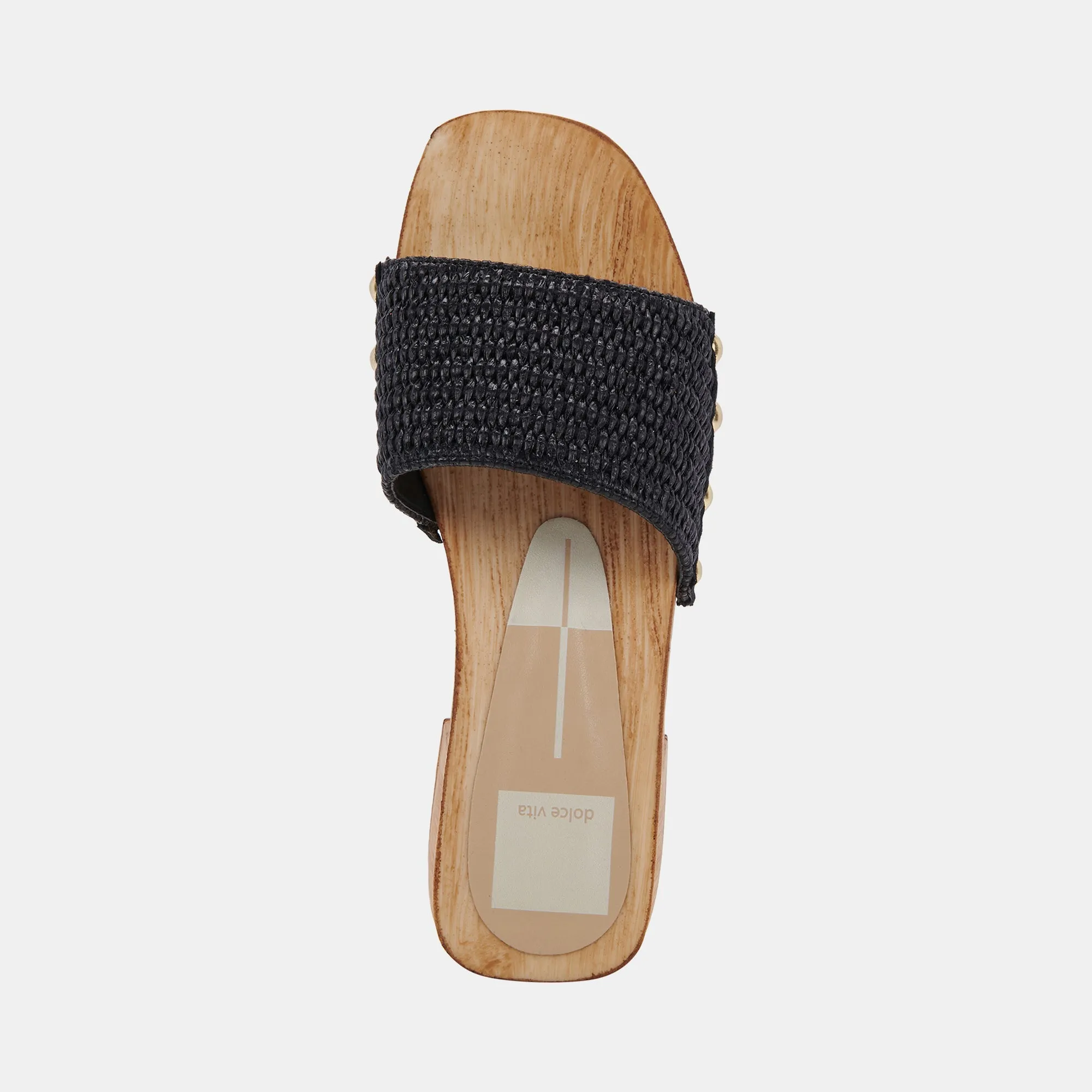 OAKLEY HEELS BLACK RAFFIA - re:vita