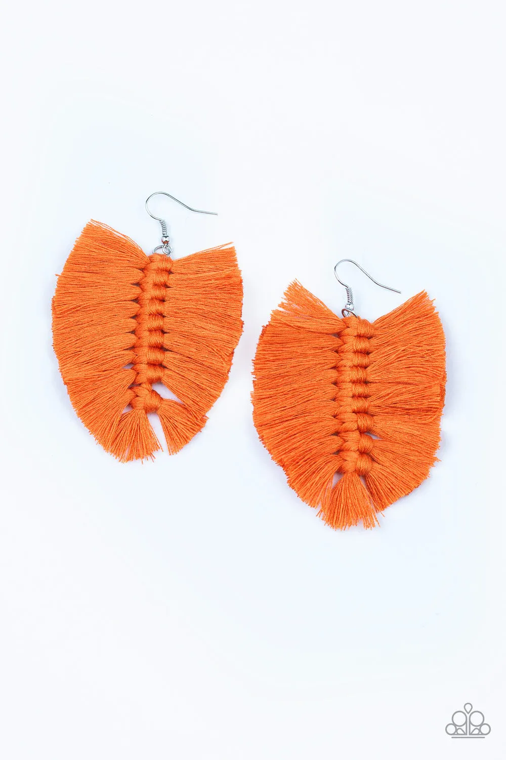 Paparazzi Accessories - Knotted Native #E175/Bin/C15 - Orange Earrings