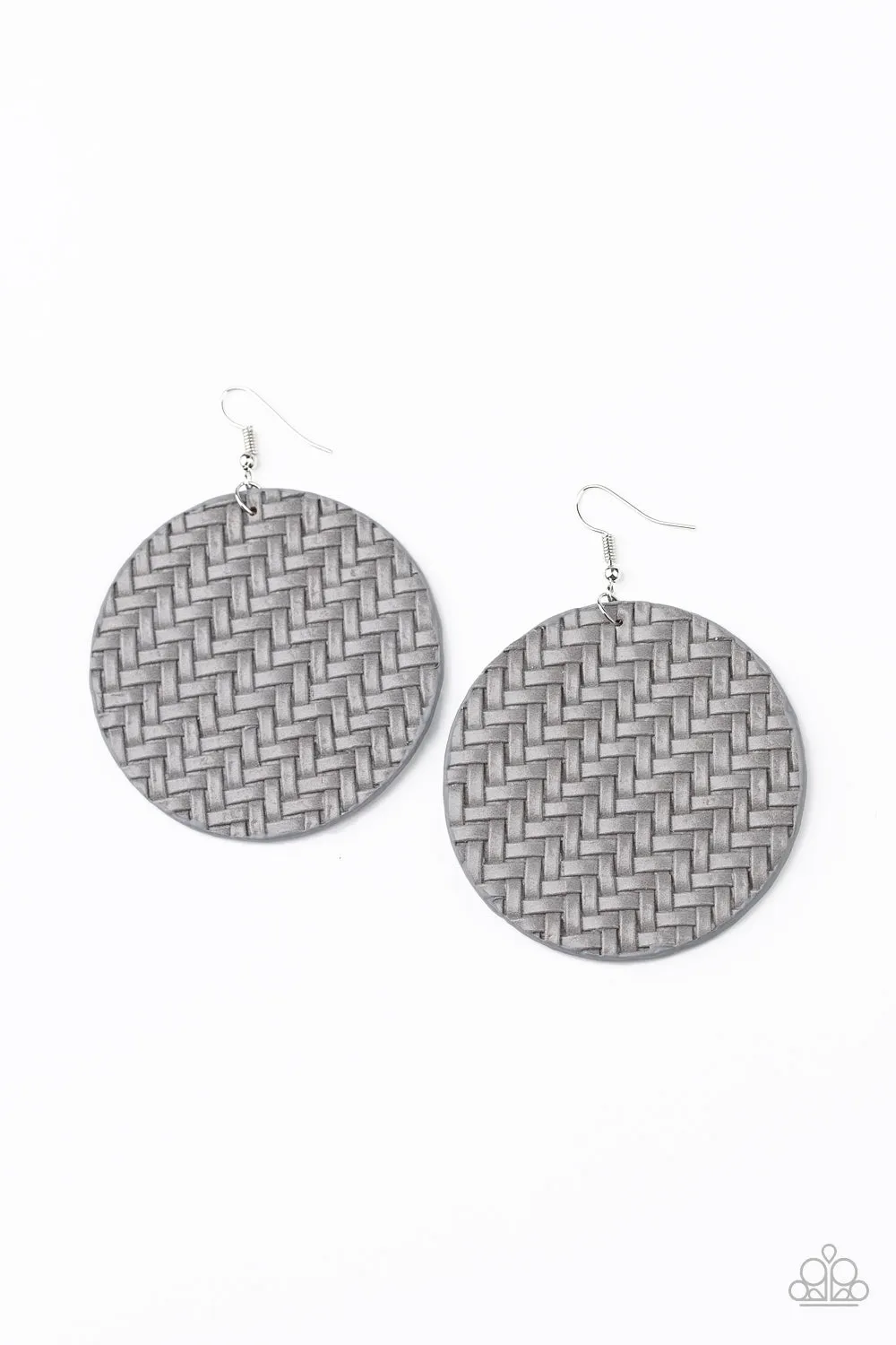 Paparazzi Accessories - Plaited Plains #E145 Bin - Silver Earrings