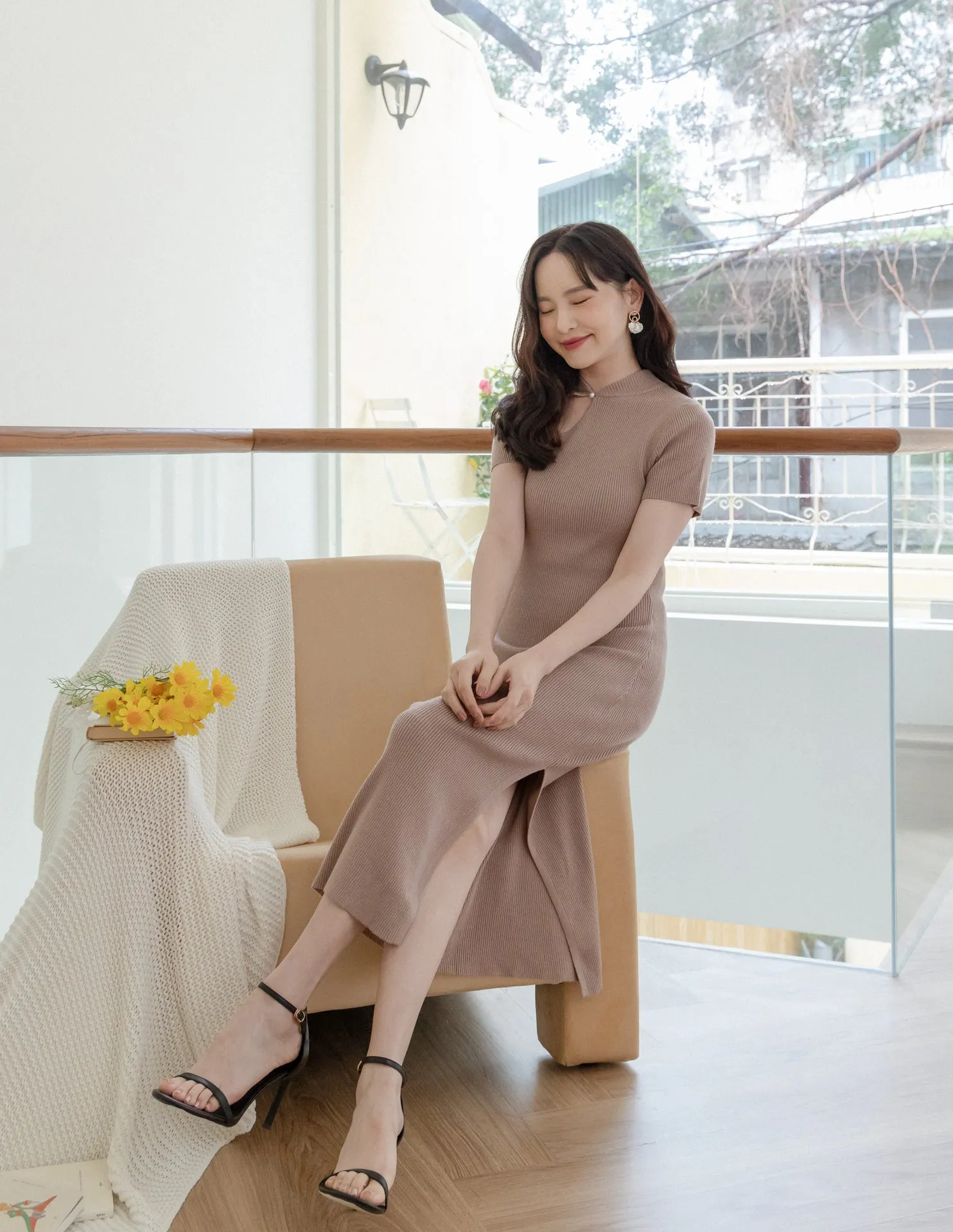 Pauline Dress in Taupe