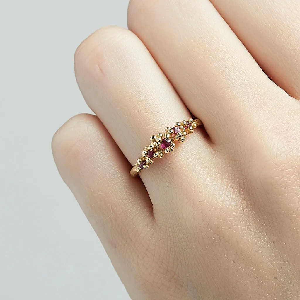 Ruby Ring with Granules