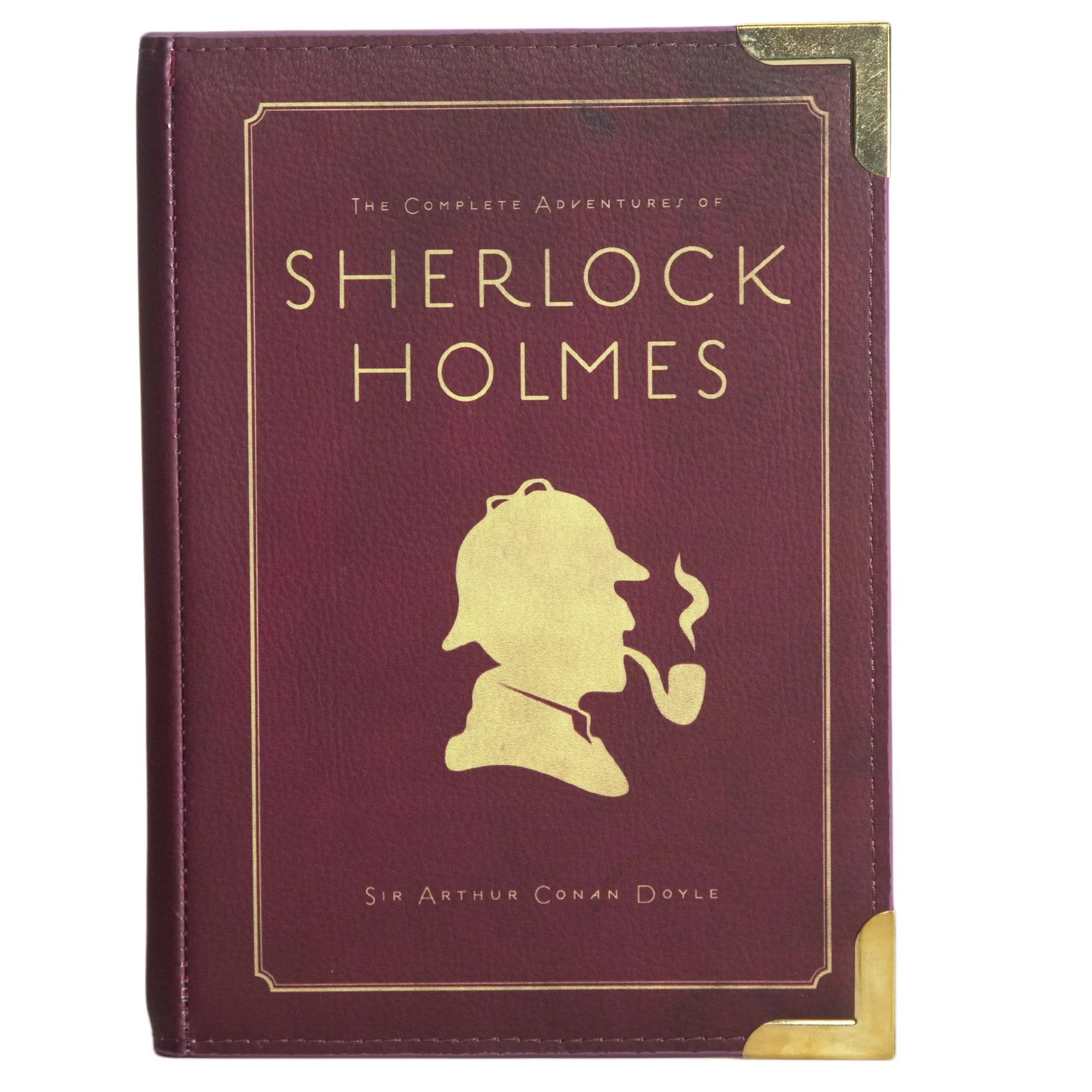 Sherlock Holmes Silhouette Burgundy Book Handbag Crossbody Clutch