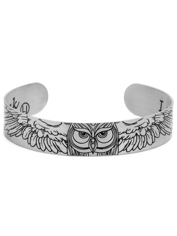 Silver Owl Cuff Bracelet