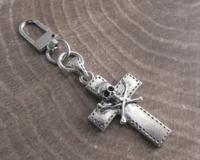 Skull Cross Key Chain Clip-On