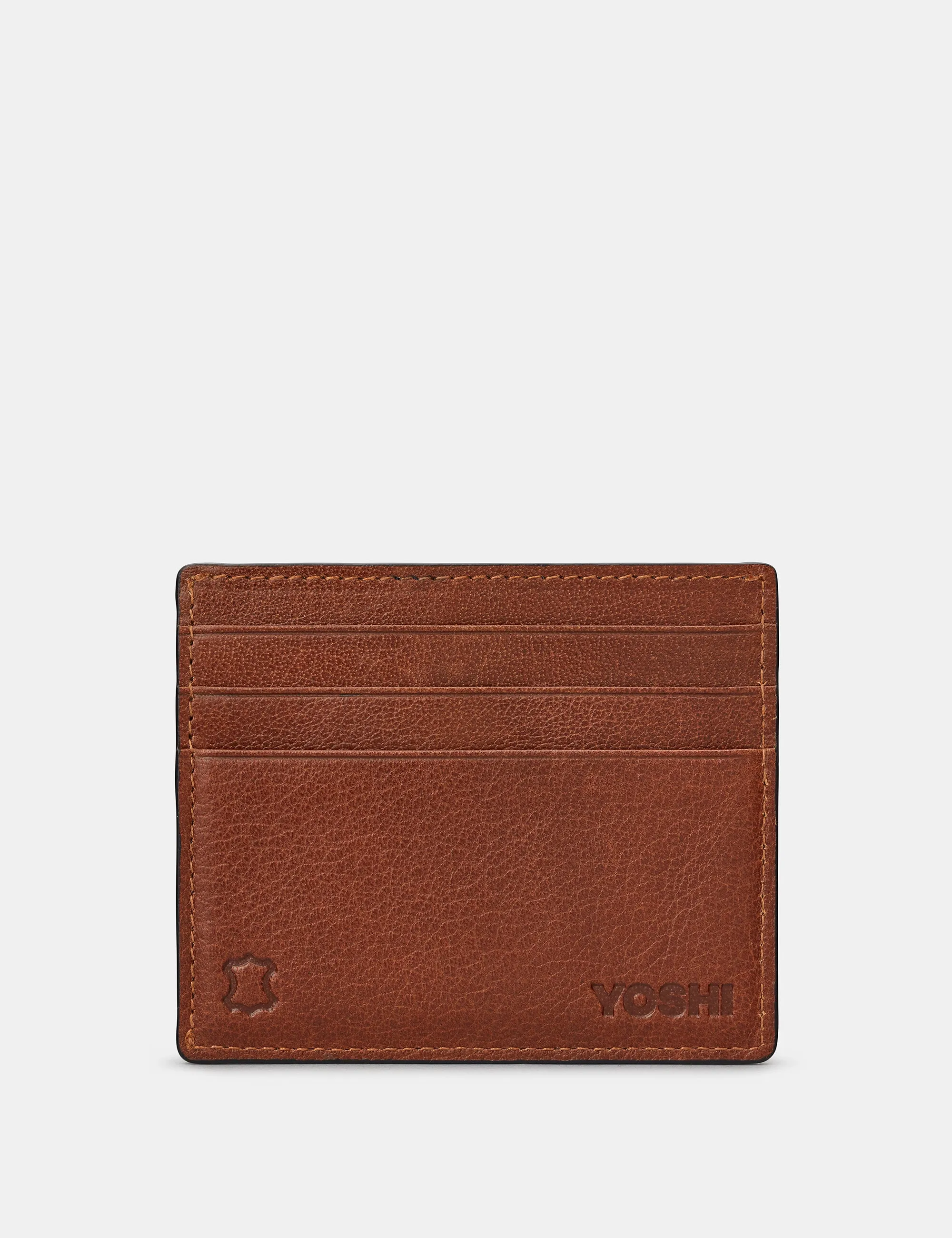 Slim Brown Leather Card Holder