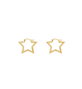 Small Funky Star Hoop Earrings