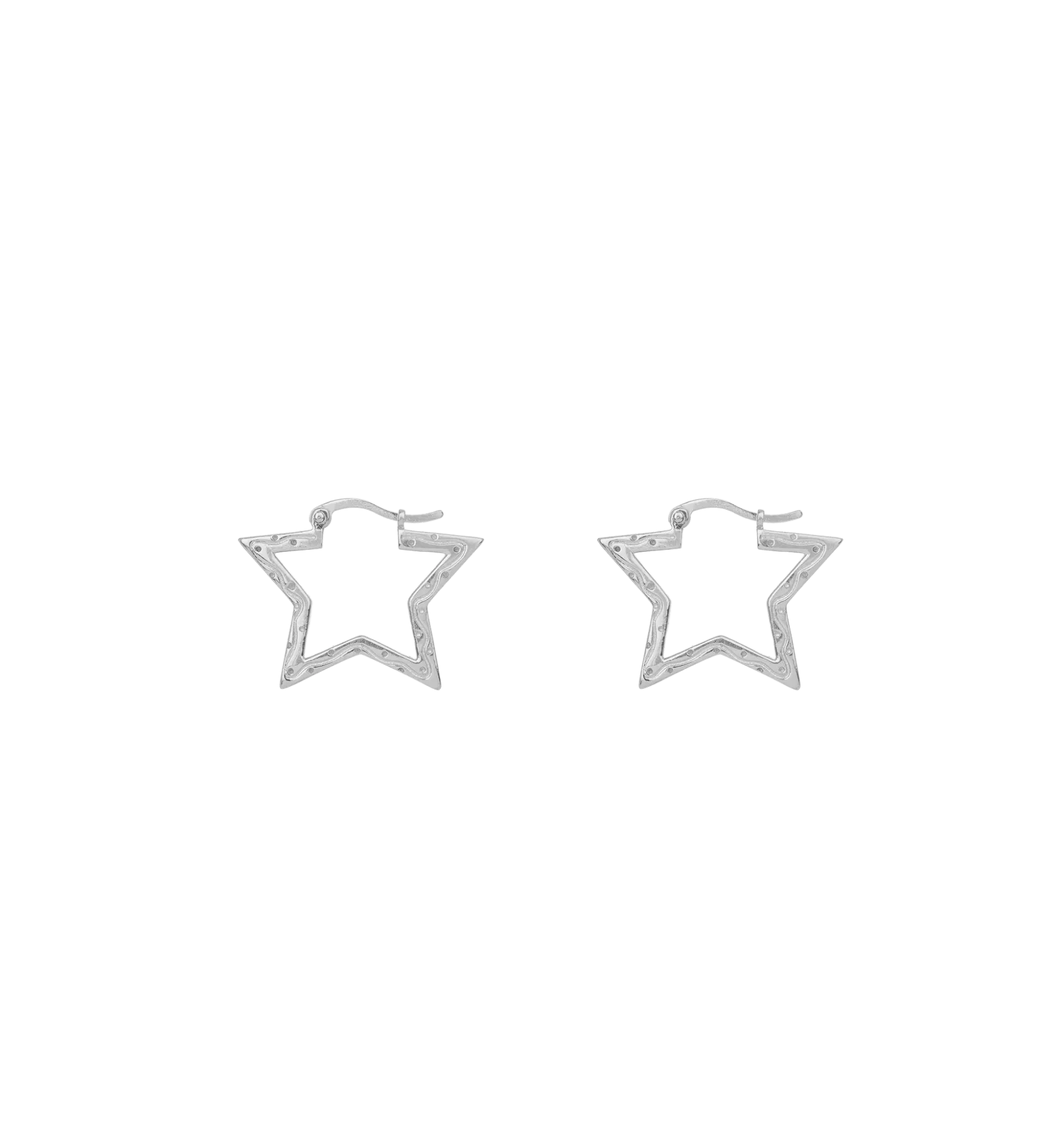 Small Funky Star Hoop Earrings