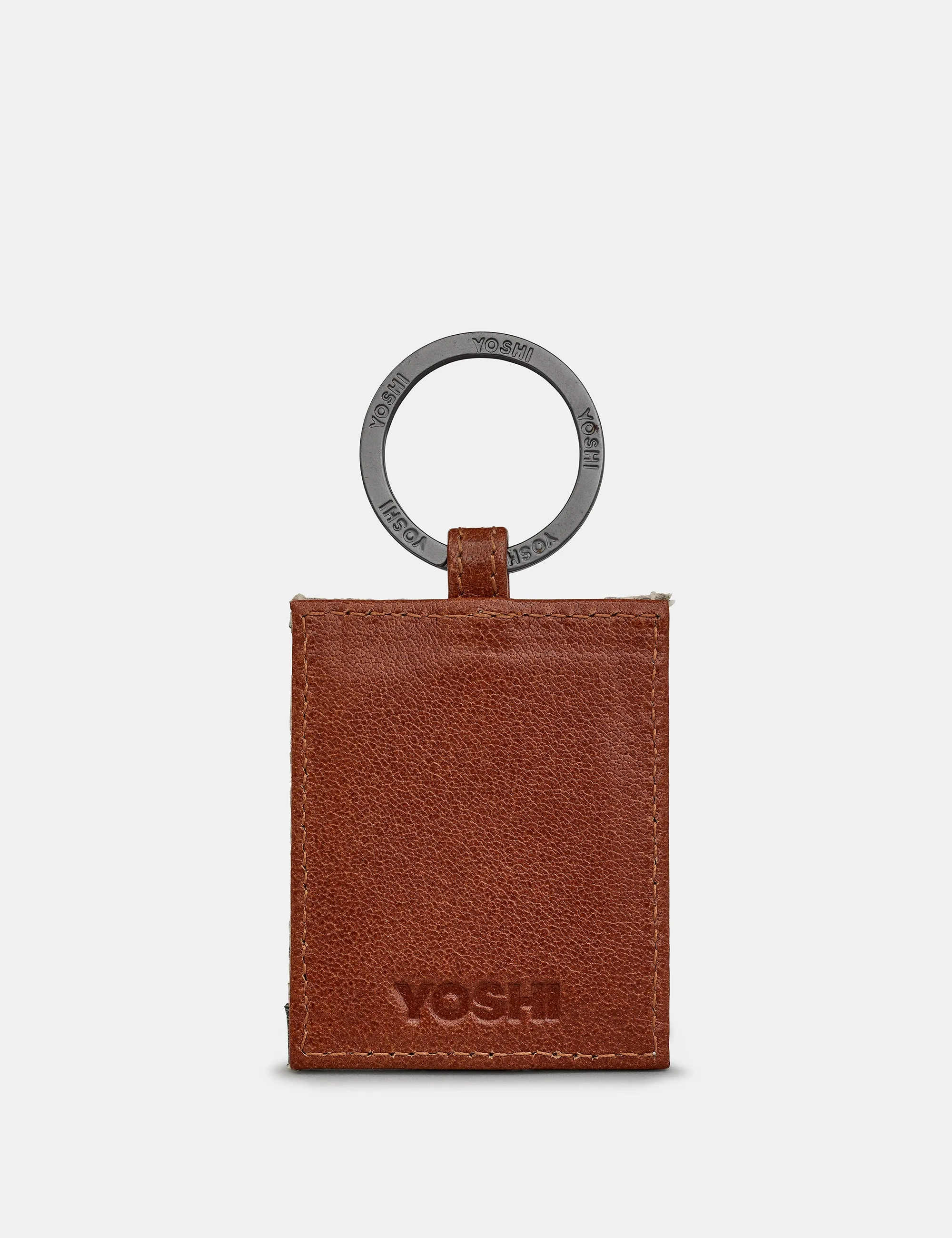 Stag Tweed & Brown Leather Keyring