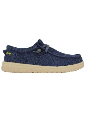 Stringate uomo Samoa Wallabee Knit in tessuto blu