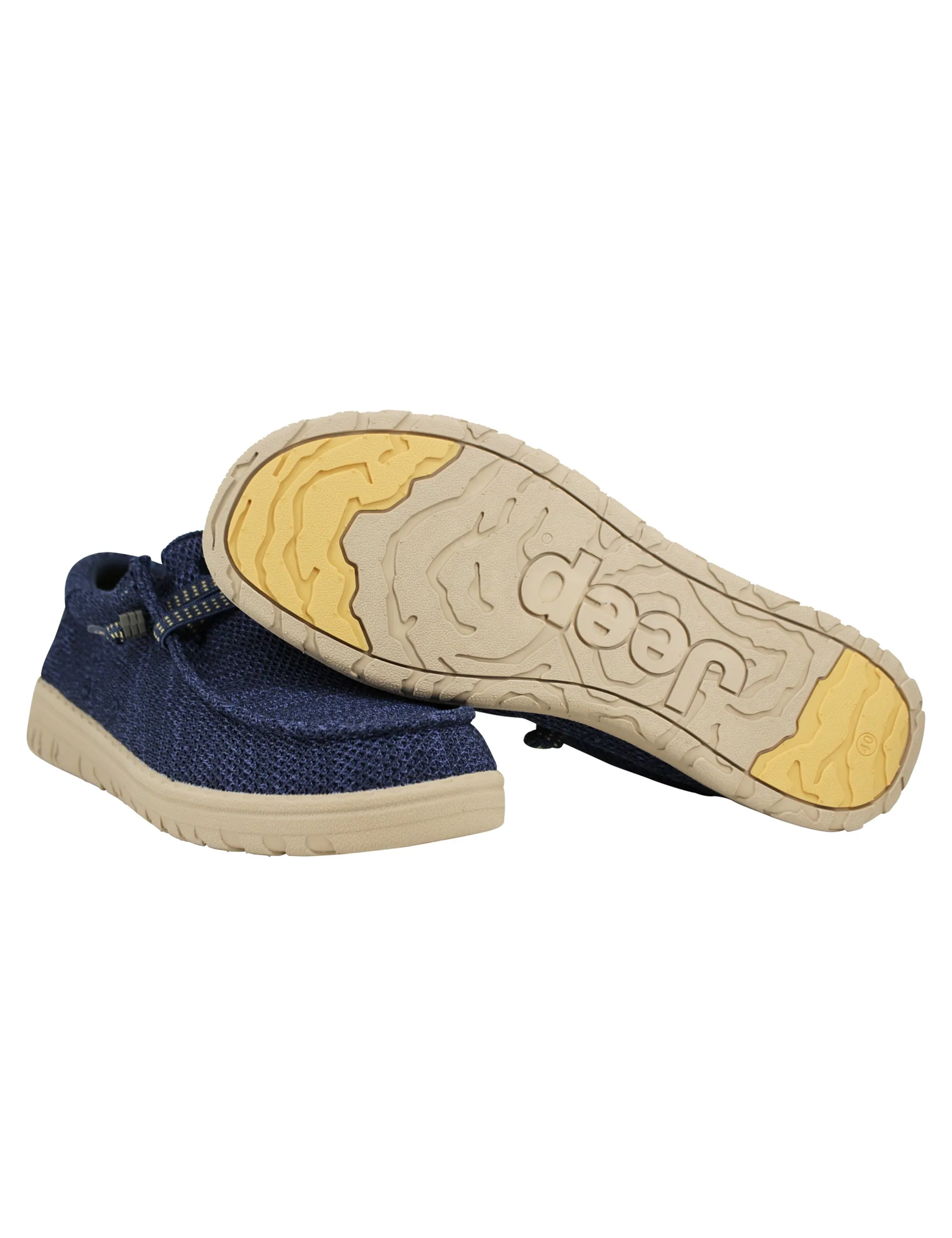 Stringate uomo Samoa Wallabee Knit in tessuto blu