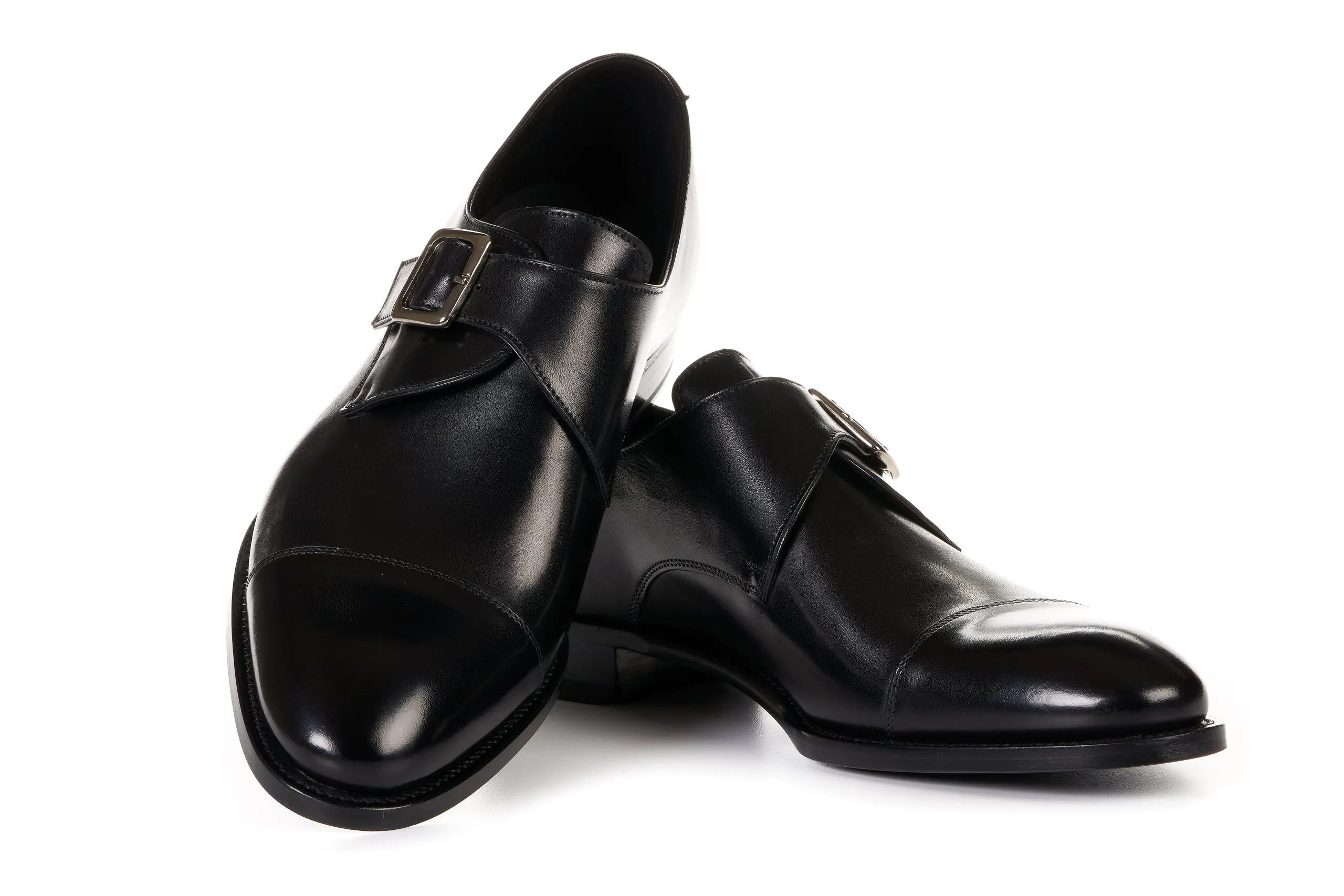 The Olivier Single Monk Strap - Nero