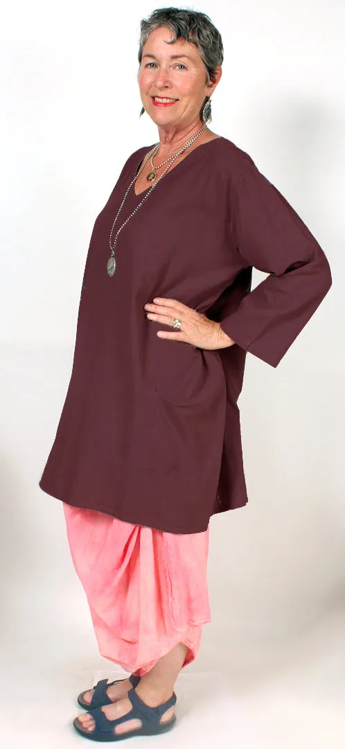 Tienda ho Linen  Top Lagenlook Sante Fe Tunic Sml-2x 