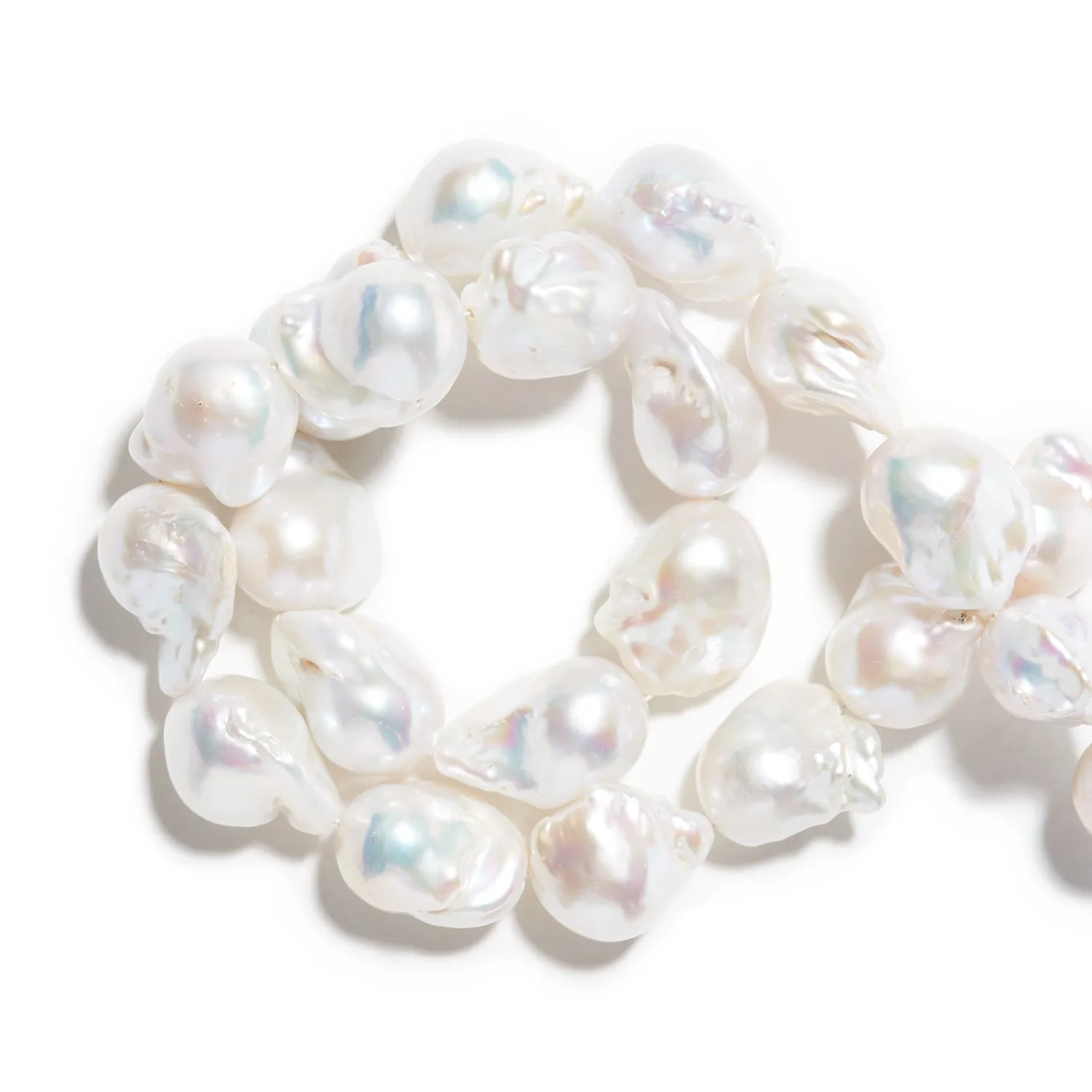 White Blush Fireball Freshwater Pearls