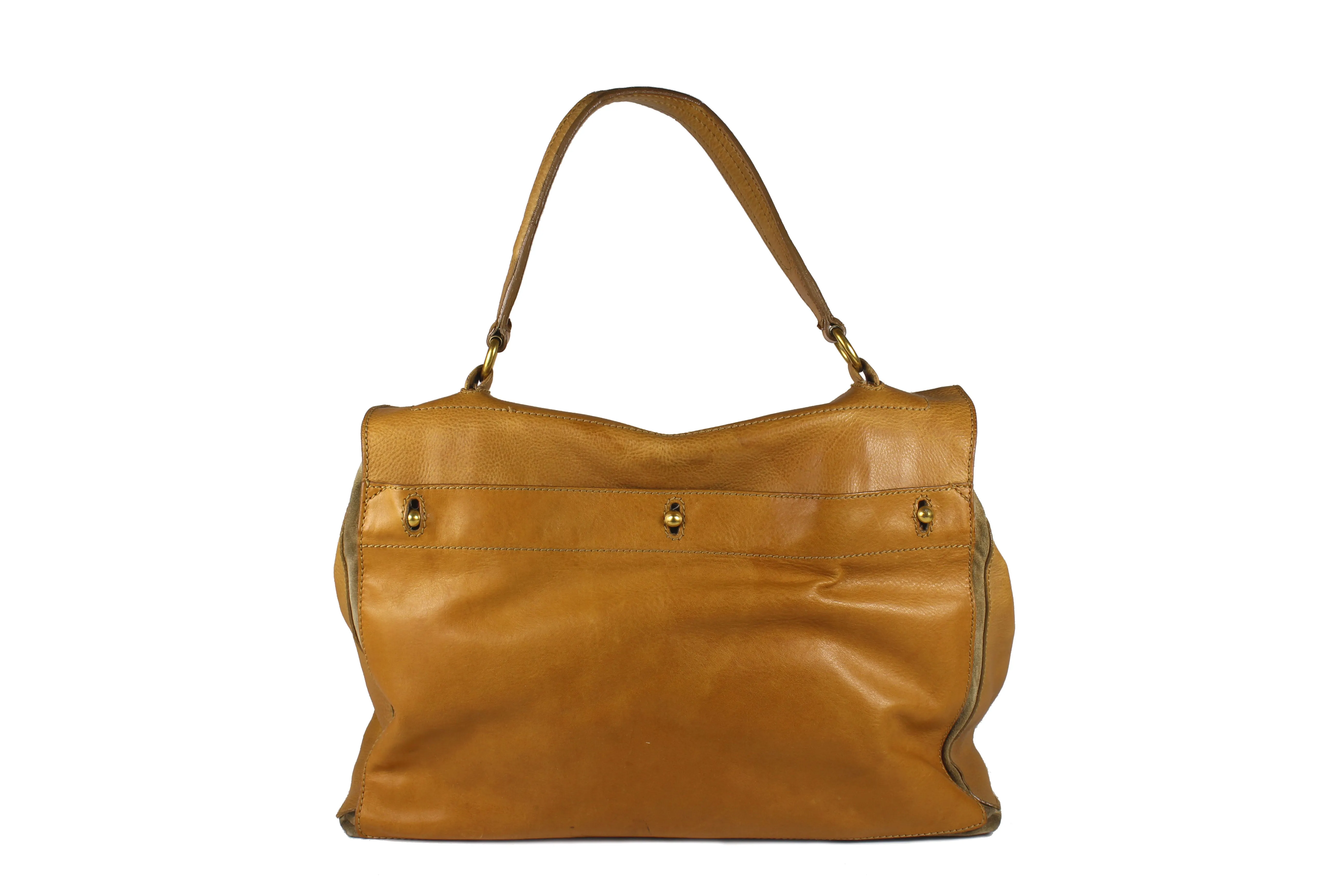 YVES SAINT LAURENT Muse Two camel leather bag