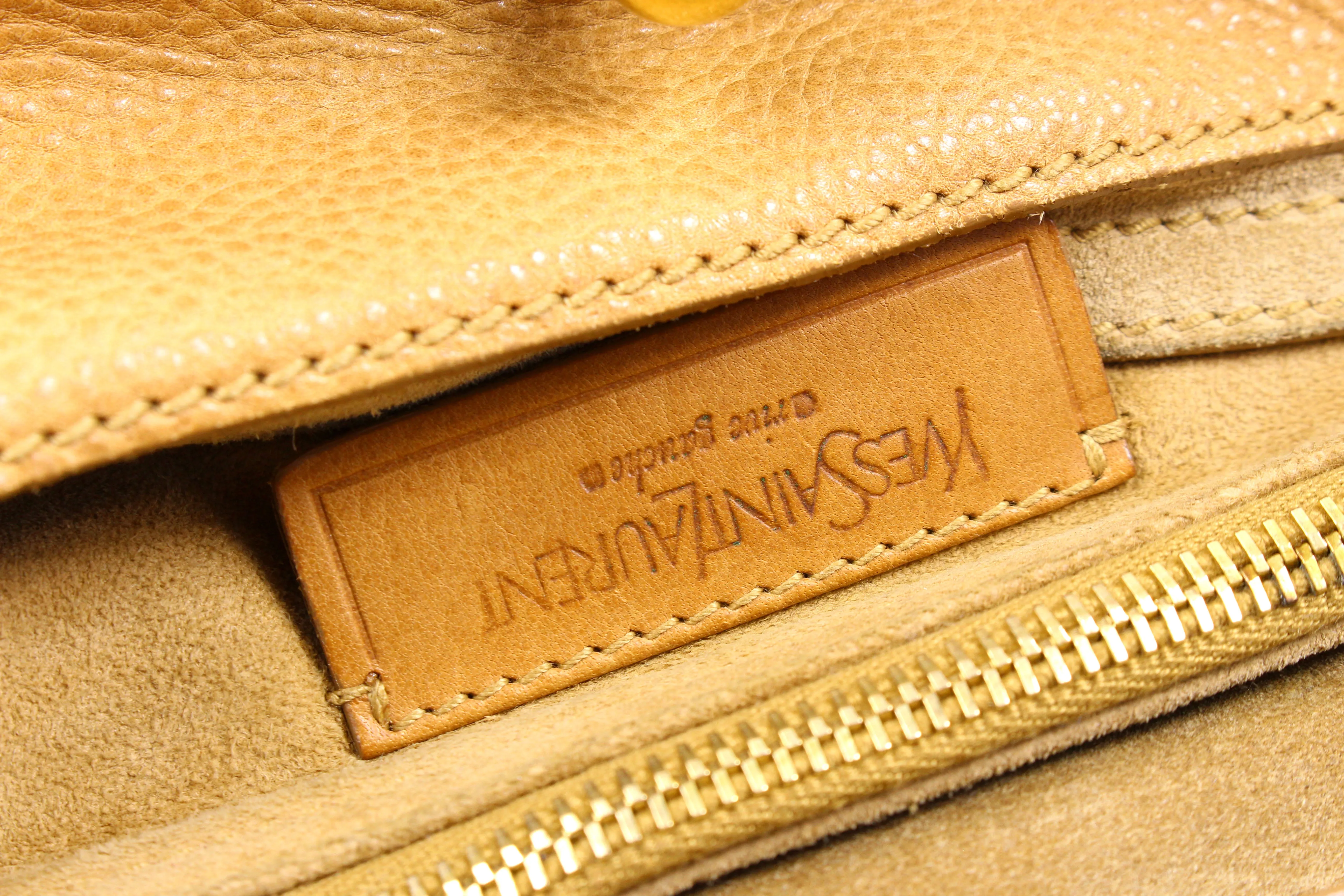 YVES SAINT LAURENT Muse Two camel leather bag