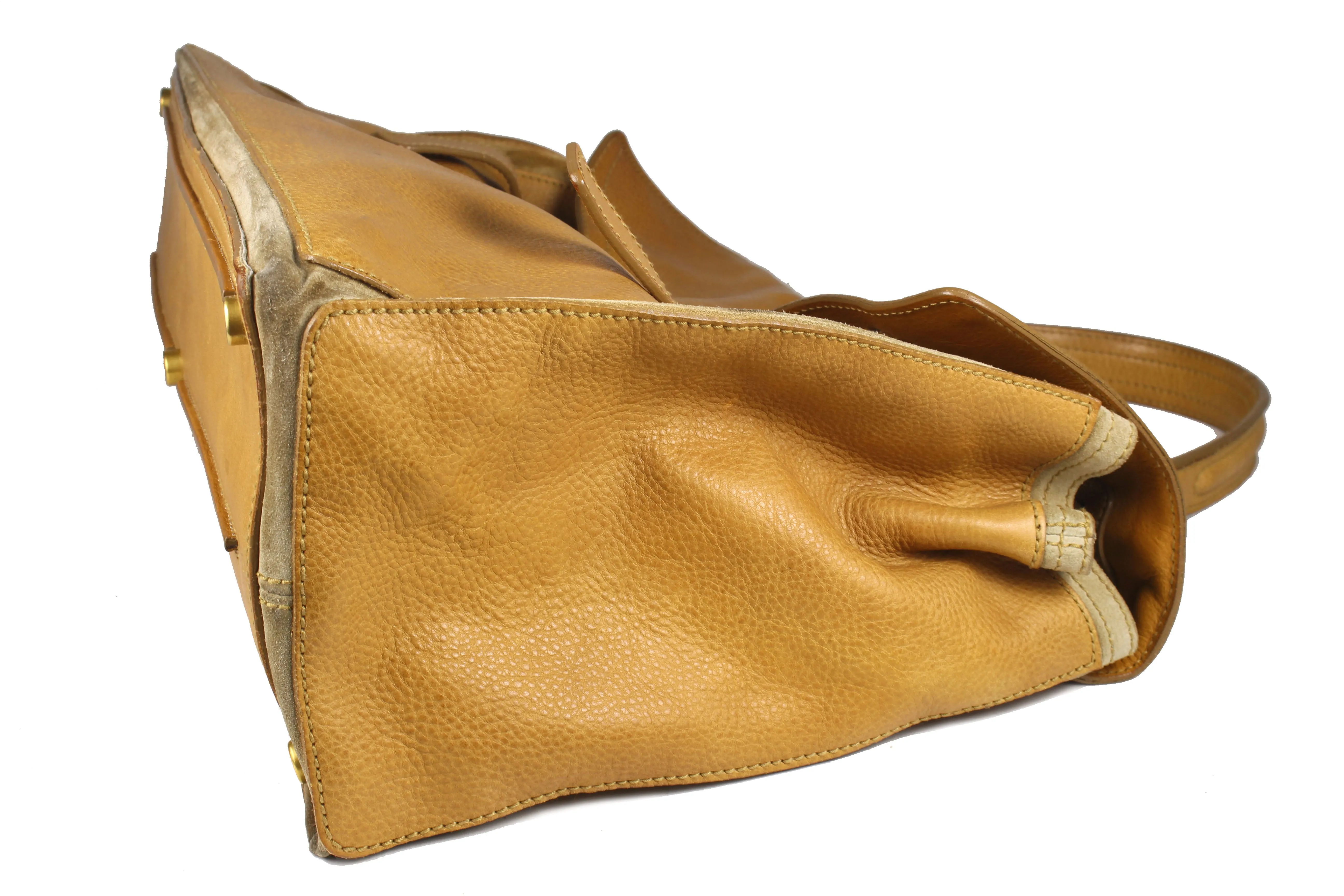 YVES SAINT LAURENT Muse Two camel leather bag